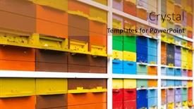  Presentation with bee hive - Beautiful theme featuring bee-hive-in-vipavska-dolina backdrop and a gold colored foreground