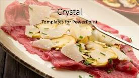  Presentation with mushroom - Colorful slide deck enhanced with beef carpaccio with slice ovum backdrop and a lemonade colored foreground