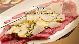  Presentation with mushroom fly agaricus - Cool new PPT theme with beef carpaccio with slice ovum backdrop and a lemonade colored foreground