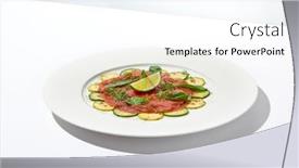  Presentation with meat beef - Theme having beef-carpaccio-with-zucchini background and a  colored foreground
