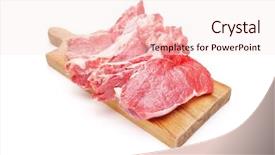  Presentation with cutting tools engineering milling - Cool new presentation theme with beef cattle - three raw beefsteaks backdrop and a sky blue colored foreground