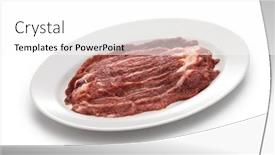  Presentation with raw meat - Theme consisting of beef-cheek-meat-raw-offal background and a white colored foreground
