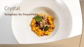  Presentation with main course - Presentation with beef-cheek-with-baked-celery background and a lemonade colored foreground