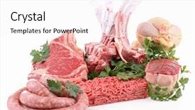  Presentation with raw meat - PPT theme enhanced with assorted of raw meat background and a white colored foreground