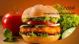  Presentation with hydroponics vegetables hydroponic vegetable - Beautiful slide set featuring fast food chicken burger - big hamburger french fries backdrop and a gold colored foreground
