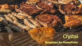  Presentation with grill - Cool new theme with roast beef chicken protein food - different kinds of meat backdrop and a tawny brown colored foreground