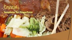  Presentation with food chicken - Beautiful presentation featuring beef-chicken-vegetables-fast-food backdrop and a tawny brown colored foreground