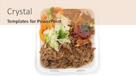  Presentation with food chicken - Presentation having beef-chicken-vegetables-fast-food background and a yellow colored foreground