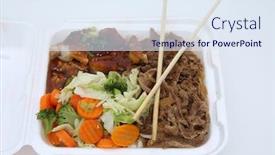  Presentation with food chicken - Amazing presentation theme having beef-chicken-vegetables-fast-food backdrop and a sky blue colored foreground