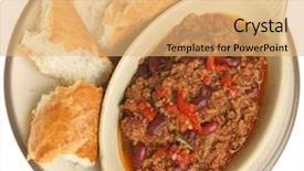  Presentation with chilli - Presentation theme with beef chilli with crusty bread baguette background and a coral colored foreground