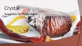  Presentation with white plate - Amazing presentation having beef-chunk-with-peppers backdrop and a light gray colored foreground