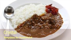  Presentation with curry - PPT theme featuring beef curry on rice japanese background and a  colored foreground