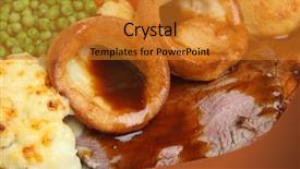  Presentation with roast beef - Slide deck with traditional sunday roast beef dinner background and a gold colored foreground