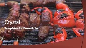  Presentation with charcoal - Beautiful presentation theme featuring beef fillet steak red meat backdrop and a tawny brown colored foreground