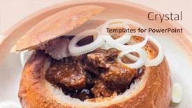  Presentation with beef - PPT theme having beef-goulash-in-loaf background and a  colored foreground