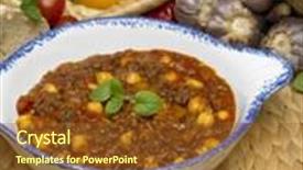  Presentation with chick - Presentation theme enhanced with beef hash with chick peas background and a tawny brown colored foreground