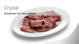  Presentation with meat beef - Slides enhanced with beef-heart-meat-raw-offal background and a white colored foreground