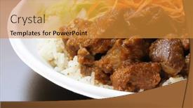  Presentation with herb - Theme with beef-herb-stew-brisket background and a gold colored foreground