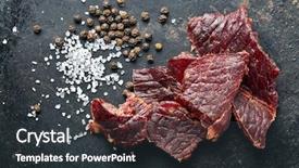  Presentation with beef jerky - Cool new slides with beef jerky and spice backdrop and a dark gray colored foreground