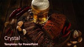  Presentation with red chilli - PPT theme consisting of beef-jerky-bresaola-dried-beef background and a wine colored foreground