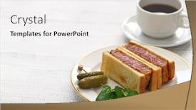  Presentation with japanese food - Beautiful slide deck featuring beef-katsu-sandwich-japanese-food backdrop and a white colored foreground