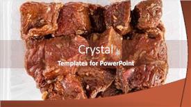  Presentation with kebab - Slide set with beef-kebab-on-the-white background and a tawny brown colored foreground