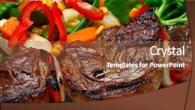  Presentation with beef cattle on farm - PPT layouts featuring beef kebab with template - brazilian background and a tawny brown colored foreground