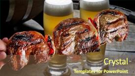  Presentation with non gmo beef - Amazing PPT layouts having beef kebab with template - brazilian backdrop and a tawny brown colored foreground