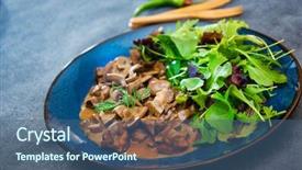  Presentation with kidneys - Presentation having beef kidneys with madeira sauce background and a ocean colored foreground