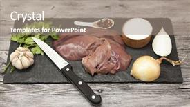  Presentation with liver - Cool new PPT theme with beef liver on the stone backdrop and a  colored foreground