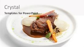  Presentation with sweet potato - Colorful presentation theme enhanced with beef-loin-on-bone-close backdrop and a white colored foreground