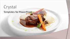  Presentation with sweet potato - Colorful slide deck enhanced with beef-loin-on-bone-close backdrop and a white colored foreground