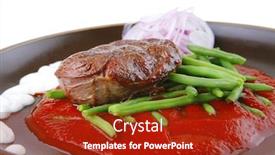  Presentation with meat beef - Cool new presentation theme with beef meat on red sauce with beans backdrop and a crimson colored foreground