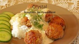  Presentation with sauce - Slide deck with beef-meatballs-with-white-dill background and a yellow colored foreground