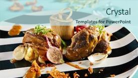  Presentation with bone marrow - PPT layouts with beef on the bone background and a sky blue colored foreground