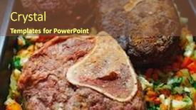  Presentation with meat beef - Cool new presentation theme with beef-ossobuco-meat-on-tray backdrop and a tawny brown colored foreground