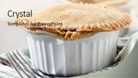  Presentation with beef - Amazing PPT theme having beef pot pie closeup backdrop and a lemonade colored foreground