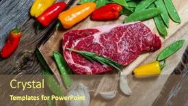  Presentation with cutting board - Slides enhanced with beef-rib-club-steak-bonles background and a tawny brown colored foreground