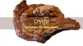  Presentation with bone - PPT theme enhanced with beef-rib-steak-usda-choice background and a tawny brown colored foreground