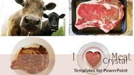  Presentation with bone - Presentation theme enhanced with beef-rib-steak-usda-choice background and a coral colored foreground