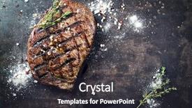 Presentation with dry eye - Cool new presentation design with beef ribs - barbecue dry aged rib eye backdrop and a dark gray colored foreground