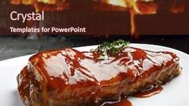  Presentation with bbq - Audience pleasing slides consisting of beef ribs - bbq backdrop and a tawny brown colored foreground