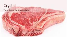 Presentation with boned t bone steak cow - Audience pleasing slide set consisting of beef ribs - isolated rib steak on white backdrop and a lemonade colored foreground