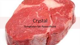  Presentation with steak - Presentation having beef ribs - prime raw rib-eye steak background and a coral colored foreground