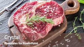  Presentation with spices - PPT theme consisting of beef ribs - rib eye steak with spices background and a tawny brown colored foreground