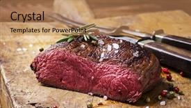  Presentation with ribs - Amazing presentation design having beef ribs - venison steak backdrop and a coral colored foreground