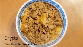  Presentation with japanese food - Theme with beef-rice-bowl-of-japanese background and a gold colored foreground