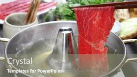  Presentation with shabu - Colorful PPT theme enhanced with beef-shabu-shabu backdrop and a gray colored foreground