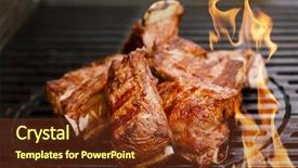  Presentation with ribs - Beautiful slide deck featuring beef short ribs on bbq backdrop and a tawny brown colored foreground