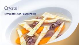  Presentation with noodles - PPT layouts having beef-soup-with-celestine-noodles background and a sky blue colored foreground